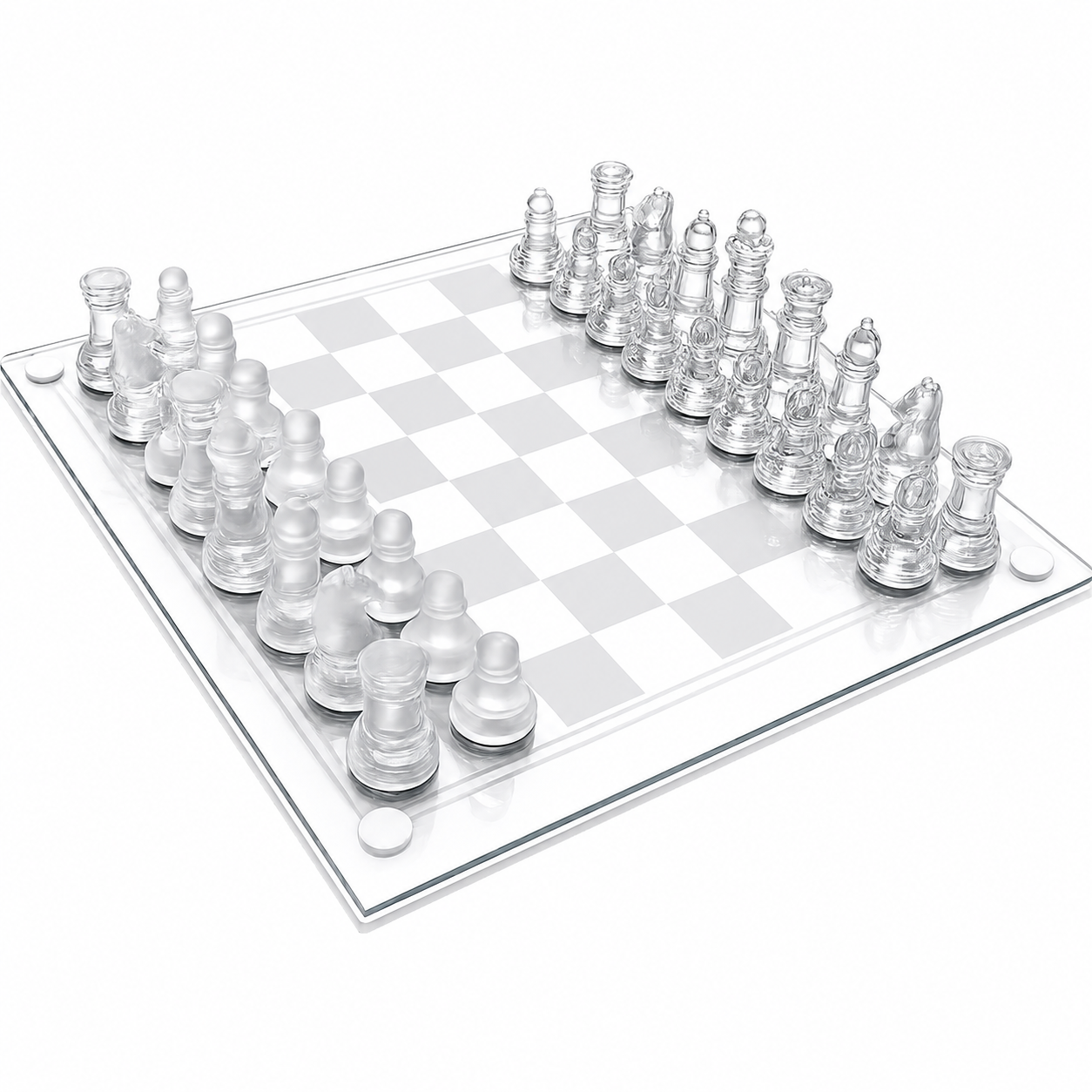 Jeu d'échecs verre transparent