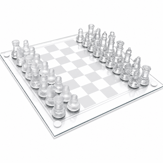 Jeu d'échecs verre transparent